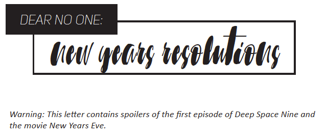 Dear No One - New Years Resolutions